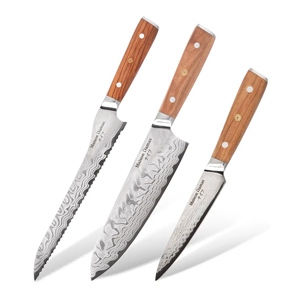 Set of 3 japanese knives - Miyazaki collection - Maison Damas