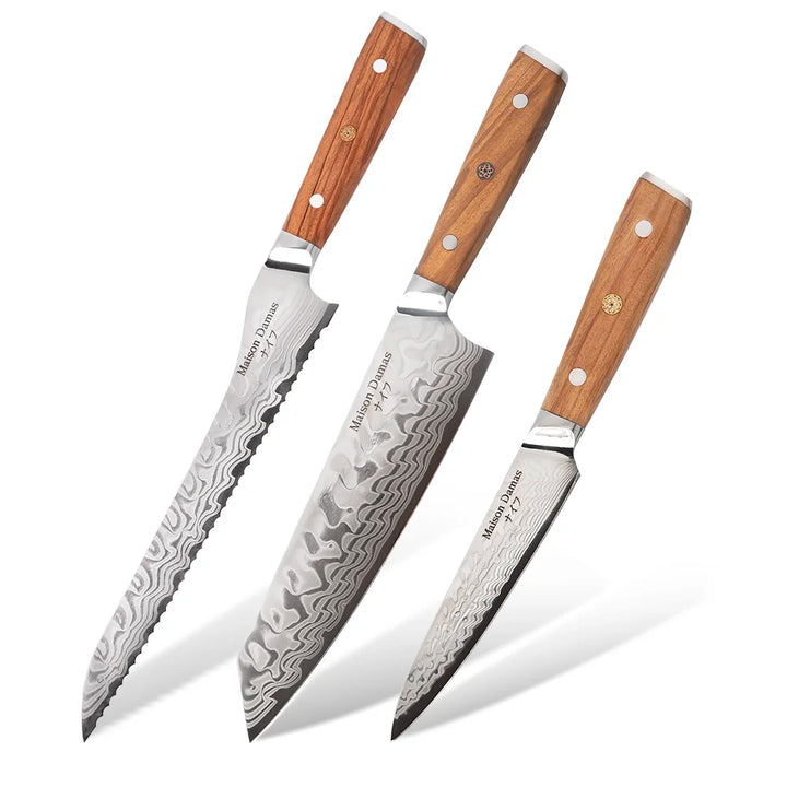 Set of 3 japanese knives - Miyazaki collection - Maison Damas